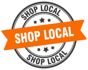 shop local stamp. shop local label on transparent background. round sign