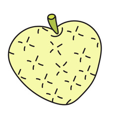 Abstract apple. Vector illustration in doodle style.