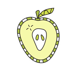 Abstract apple. Vector illustration in doodle style.