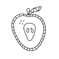 Abstract apple. Vector illustration in doodle style.