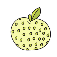 Abstract apple. Vector illustration in doodle style.