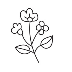 Flowers. Vector illustration in doodle style.