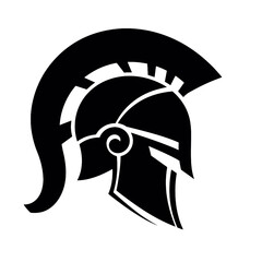 spartan helmet with a  crest  Silhouette 