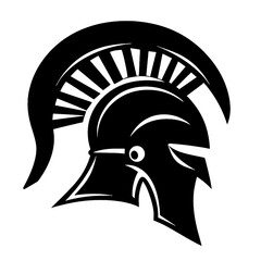 spartan helmet with a  crest  Silhouette 