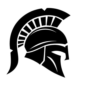 spartan helmet with a  crest  Silhouette 