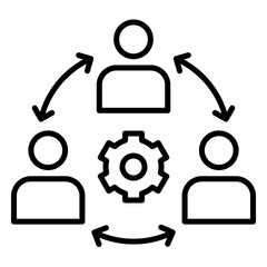 Team collaboration icon for working in one management