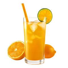 An Isolated Tequila and Orange Juice Cocktail Drink, Transparent Background, PNG