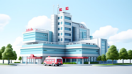 Hospital icon 3d