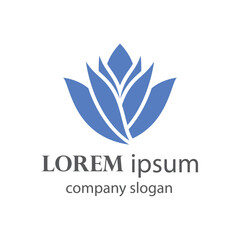 Elegant and beautiful blooming flower logo illustration