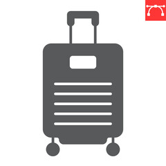 Luggage glyph icon, summer and tourism, baggage vector icon, vector graphics, editable stroke solid sign, eps 10.