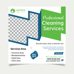 Best Cleaning service square social media post design template