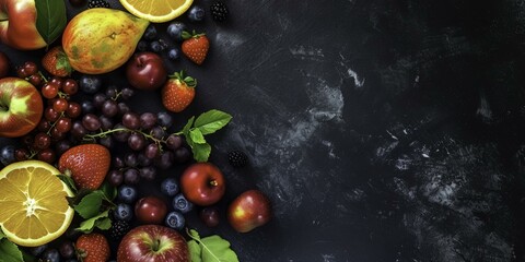 fruit and vegetables on an kitchen table