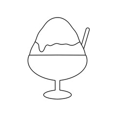 A white ice cream cone with a straw in it