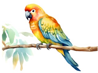 A bird clipart, watercolor illustration clipart, 1500s, isolated on white background - 767726309