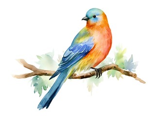 A bird clipart, watercolor illustration clipart, 1500s, isolated on white background - 767726358