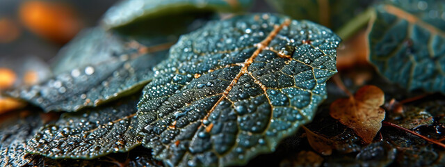 Lush green leaves with blur background