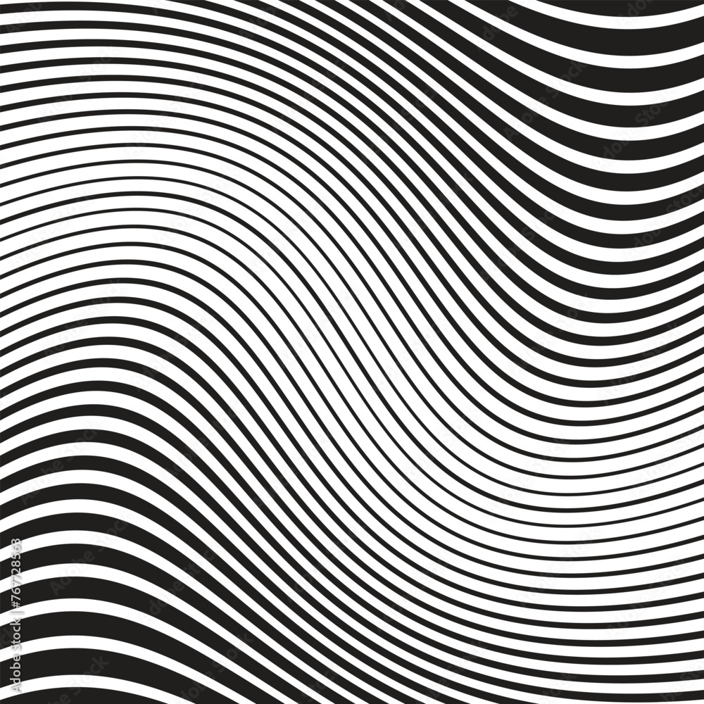 Poster abstract geometric wave line pattern art vector illustration.