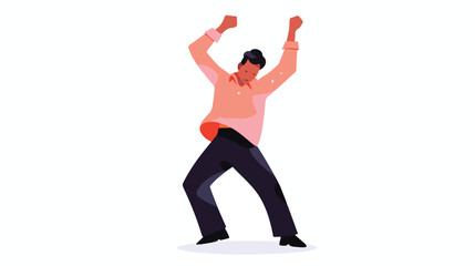 Fototapeta na wymiar Vector cartoon illustration of man dancing