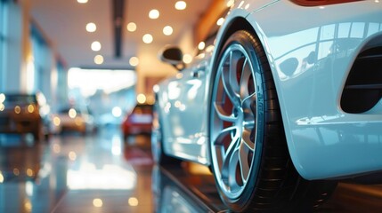 Luxury Car Showroom Gleaming Sports Car