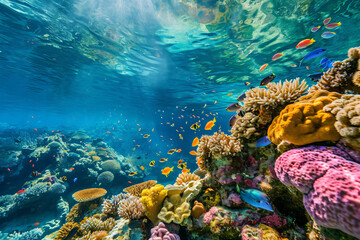 Obraz premium Photo a coral reef garden filled with vibrant color