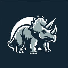 Triceratops dinosaur vector illustration isolated on white background