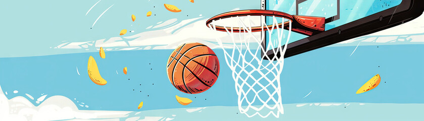Basketball Bonanza Bash: Dribbling, Shooting, and Slam Dunks Galore - obrazy, fototapety, plakaty