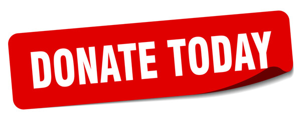 donate today sticker. donate today label
