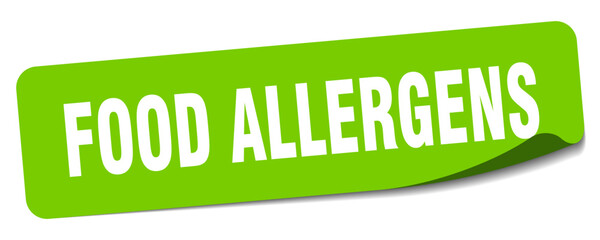 food allergens sticker. food allergens label - obrazy, fototapety, plakaty