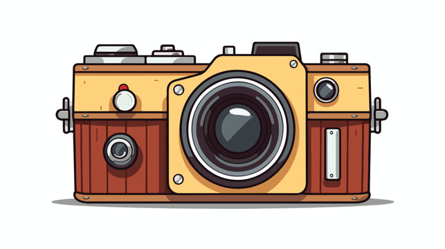 Vintage Camera Flat vector isolated on white background