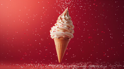 Vanilla Ice cream sweet dessert - summer concept