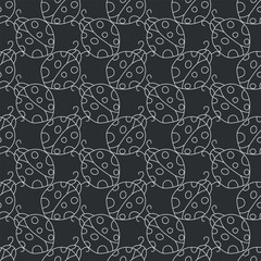 Seamless pattern with ladybugs. Summer ladybugs background