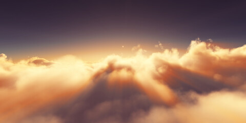Obraz premium above clouds sunrise sun ray illustration
