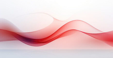 Vector 3d echo audio wavefrom spectrum. Abstract music waves oscillation graph. Futuristic sound wave visualization. Red flowing wave line impulse pattern on white. Synthetic music technology sample. - obrazy, fototapety, plakaty