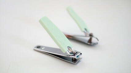 Nail clipper on white background.
