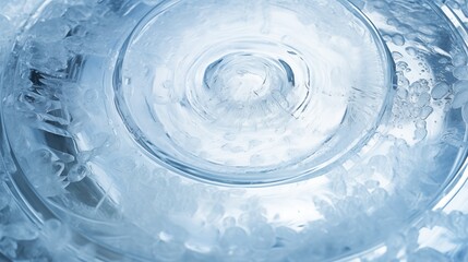 Ice patterns gracefully form around target rings, creating intricate and mesmerizing designs on the surface
