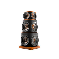 Stack audio music speaker. Isolated on transparent background.