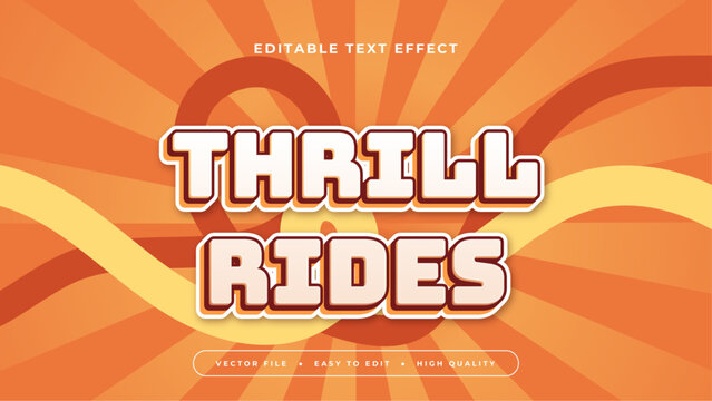 Yellow orange and white violet thrill rides 3d editable text effect - font style