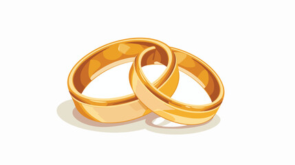 Wedding Rings Flat vector isolated on white background