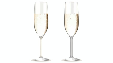 Wedding Glasses Champagne Glasses Flat vector 