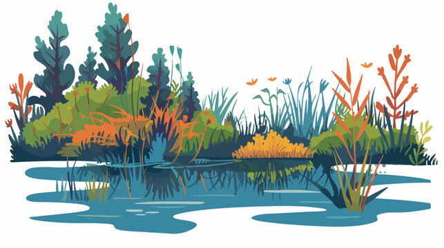 Wetland environmental isolated illustration vector 