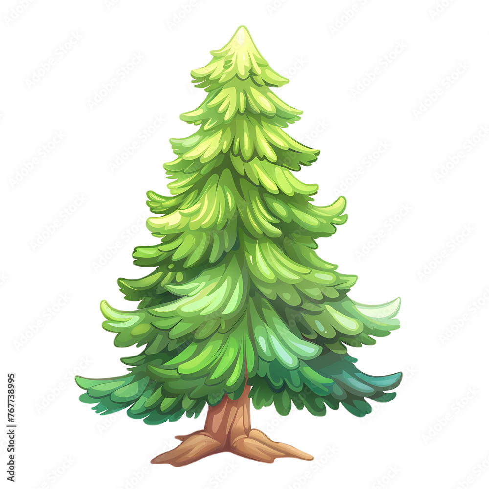 Wall mural cute clip art of christmas tree on transparent background png is easy to use. - Wall murals