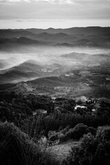 View from Montseny, a mountain massif that is part of the Catalan Pre-coastal mountain range in Spain.