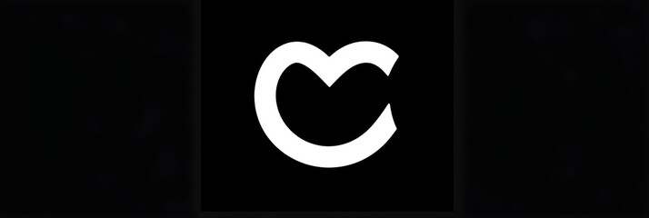Minimalistic 'CM' Logo Design - Bold Typeface and Stark Contrast with White Background