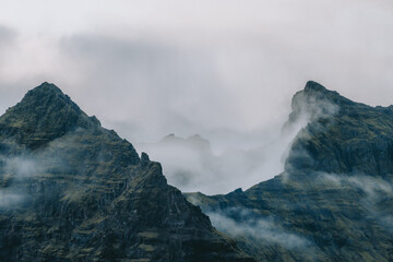 cloudy mountains in iceland