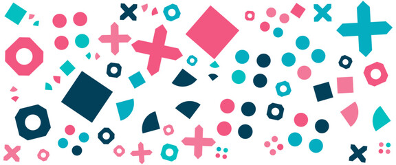 Colorful vector banners with abstract design memphis geometric style. For banner, background, business or technology presentation, web brochure cover layout, wallpaper