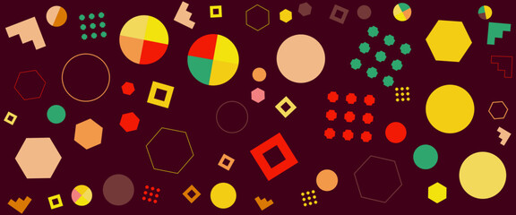 Colorful vector modern minimalist and simple abstract banner with memphis geometric style. For presentation background, banner, background, poster, certificate, annual report, cover