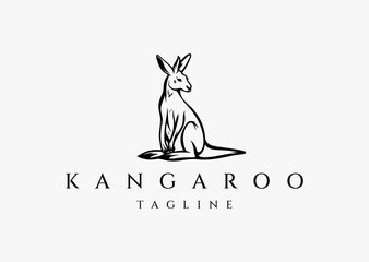 Kangaroo logo design vector icon illustration