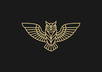Luxury owl logo design vector icon illustration