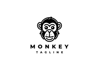 Monkey head logo design vector icon illustration