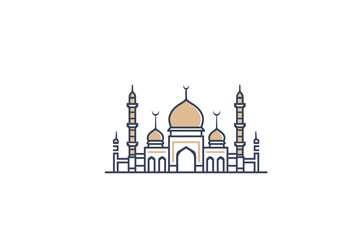 Mosque logo design vector icon illustration